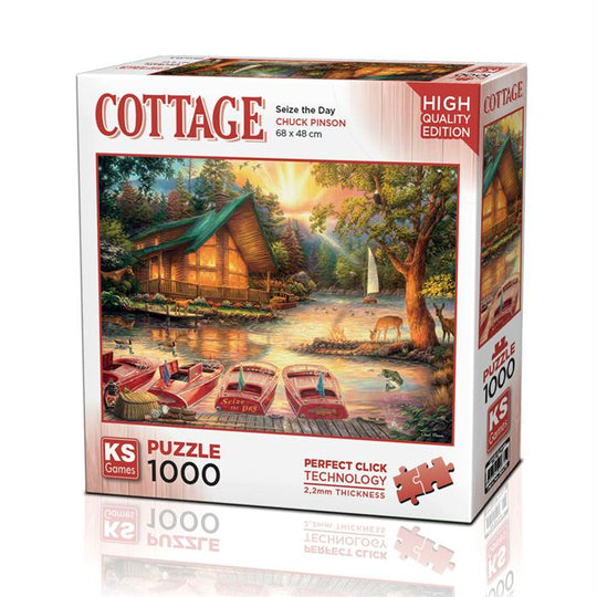 Cottage “Seize the Day” 1000-Piece Jigsaw Puzzle – Chuck Pinson - KS Games