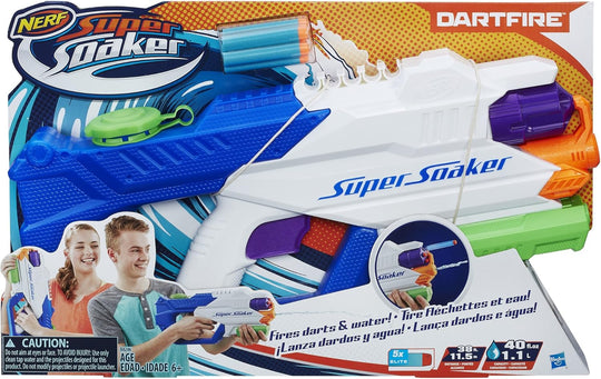 Nerf Super Soaker DartFire Blaster – Fires Darts & Water – 2-in-1 Outdoor Toy for Kids