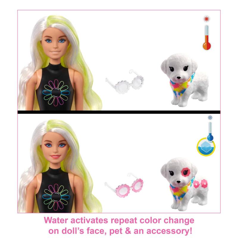 Color Reveal Barbie®#1 Doll Neon Tie-Dye Series With 6 Surprises