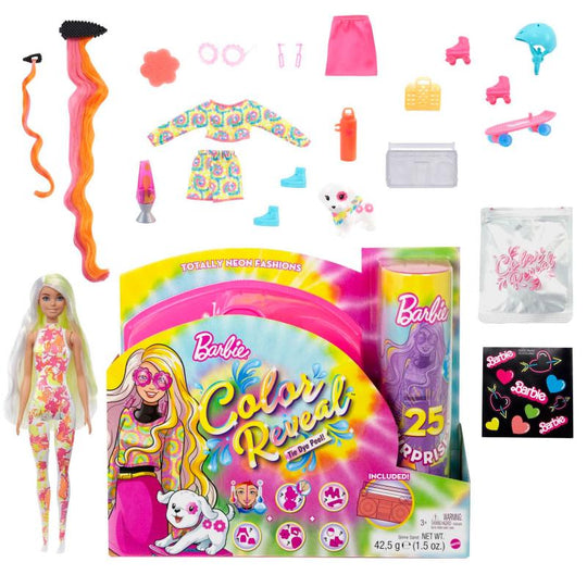 Color Reveal Barbie®#1 Doll Neon Tie-Dye Series With 6 Surprises