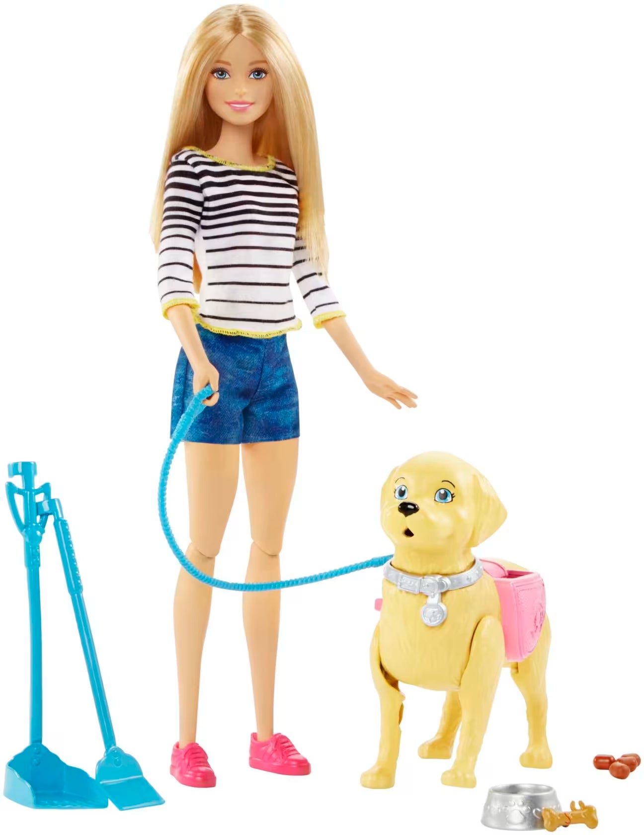 Barbie Walk & Potty Pup Set With Doll & Tail-Activated Pooping Puppy