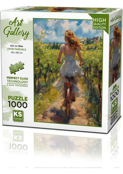 Art Gallery “Girl on Bike” 1000-Piece Puzzle (48 × 68 cm) - KS Games