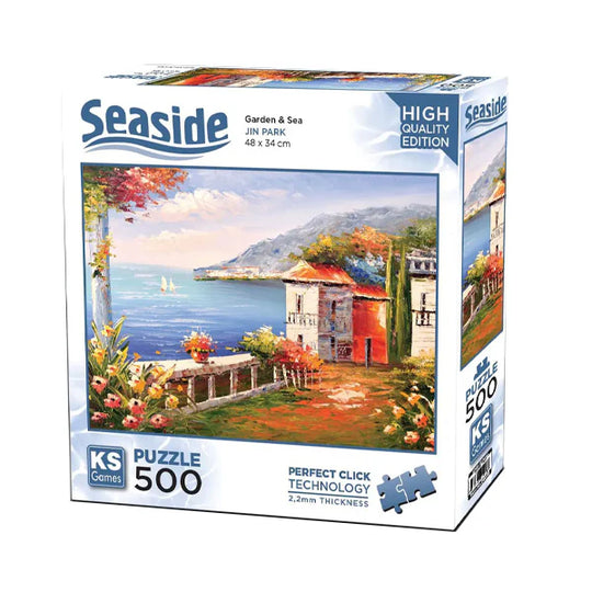 Seaside “Garden & Sea” 500-Piece Jigsaw Puzzle - KS Games