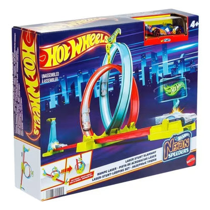 Hot Wheels Neon Speeders Laser Stunt Slamway Play Set