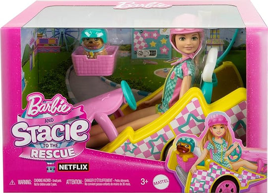 Barbie Stacie Doll Set with Kart Car, Dog and Accessories