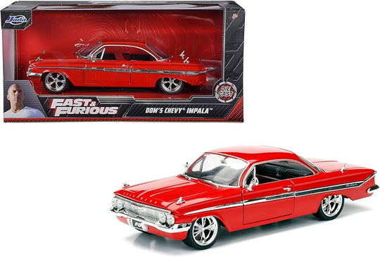 Jada Toys Fast & Furious Diecast - Dom's Chevy Impala Vehicle, Red