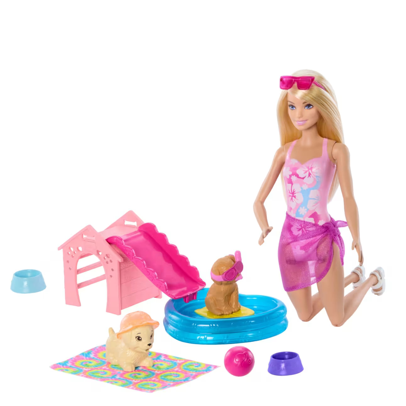 Barbie Puppy Pool Party Playset With Doll