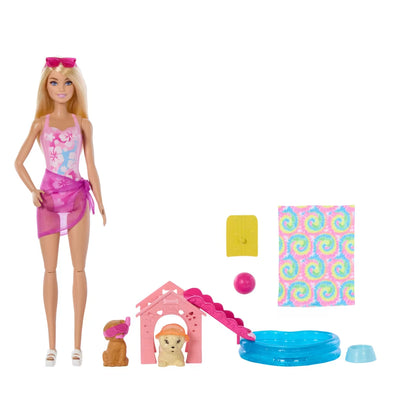 Barbie Puppy Pool Party Playset With Doll
