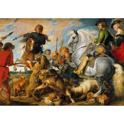 “Wolf and Fox Hunt” 1000-Piece Puzzle (Museum Collection) - KS Games