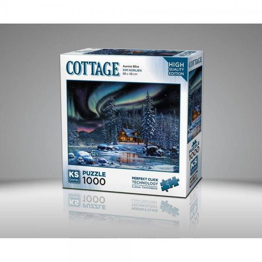 Cottage “Northern Lights Cabin” 1000-Piece Puzzle (68 × 48 cm) - KS Games