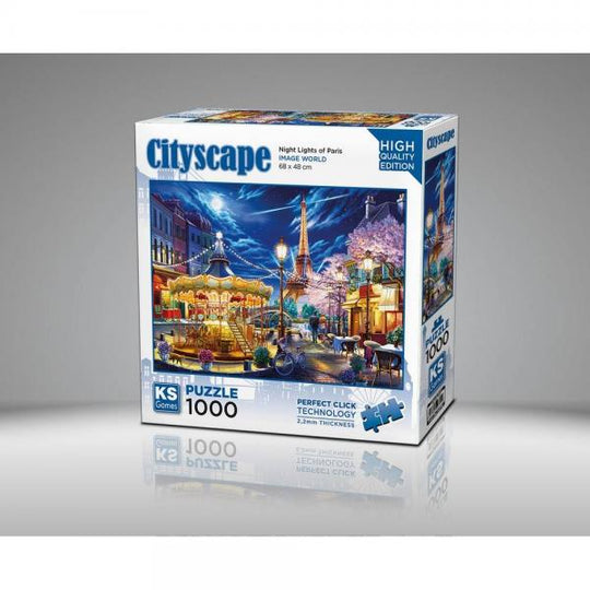 Cityscape “Night Lights of Paris” 1000-Piece Jigsaw Puzzle - KS Games
