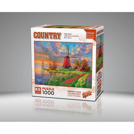 Country “Tulip Farm” 1000-Piece Puzzle (68 × 48 cm) - KS Games