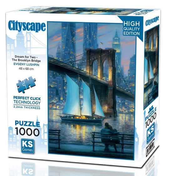 Cityscape “Dream for Two – The Brooklyn Bridge” 1000-Piece - KS Games