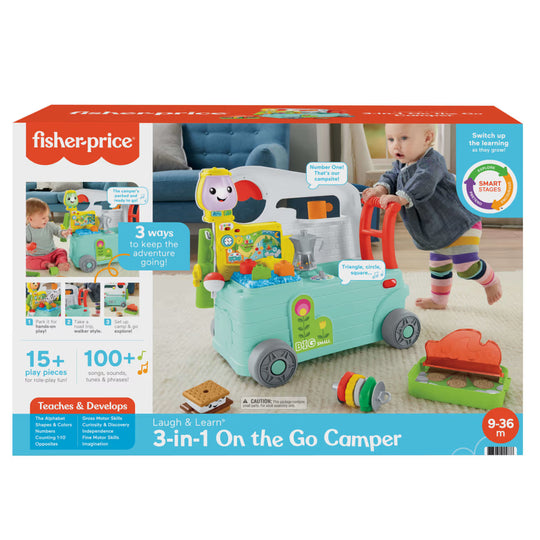 3-In-1 On-the-Go Camper Infant Walker & Toddler Activity Center
