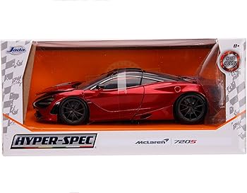Jada Toys McLaren 720S Candy Red with Black Top Hyper-Spec Diecast Model Car