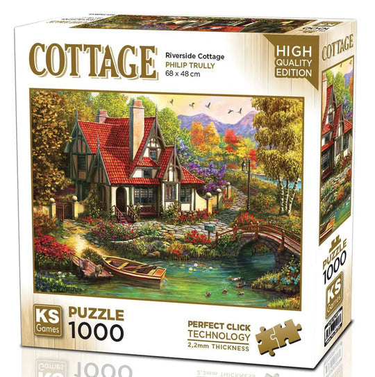 Cottage “Riverside Cottage” 1000-Piece Jigsaw Puzzle - KS Games