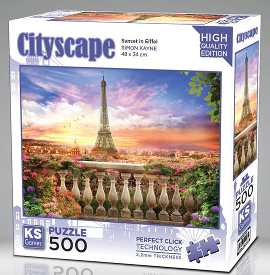 Cityscape “Sunset in Eiffel” 500-Piece Jigsaw Puzzle - KS Games