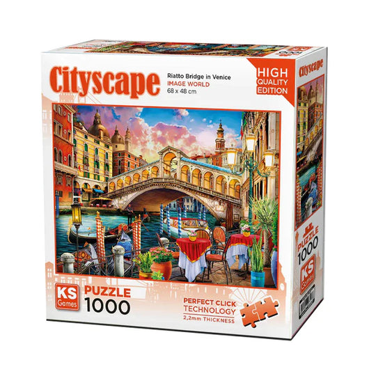 Cityscape “Rialto Bridge in Venice” 1000-Piece Jigsaw Puzz